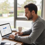 Tradie Client Working On Laptop