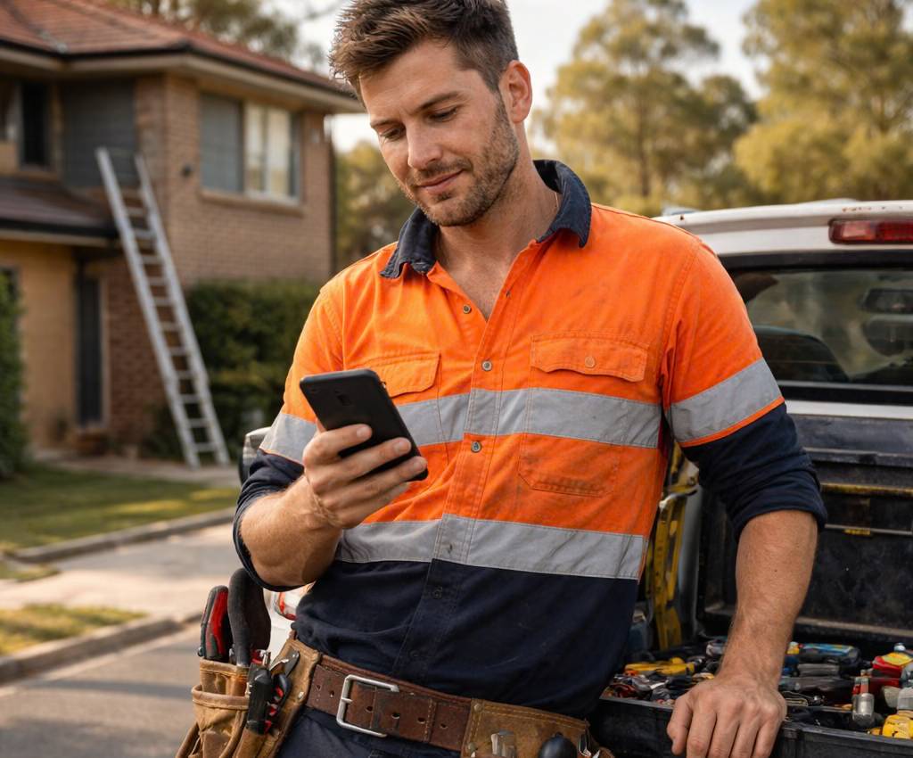 Tradie Reviewing List of Jobs