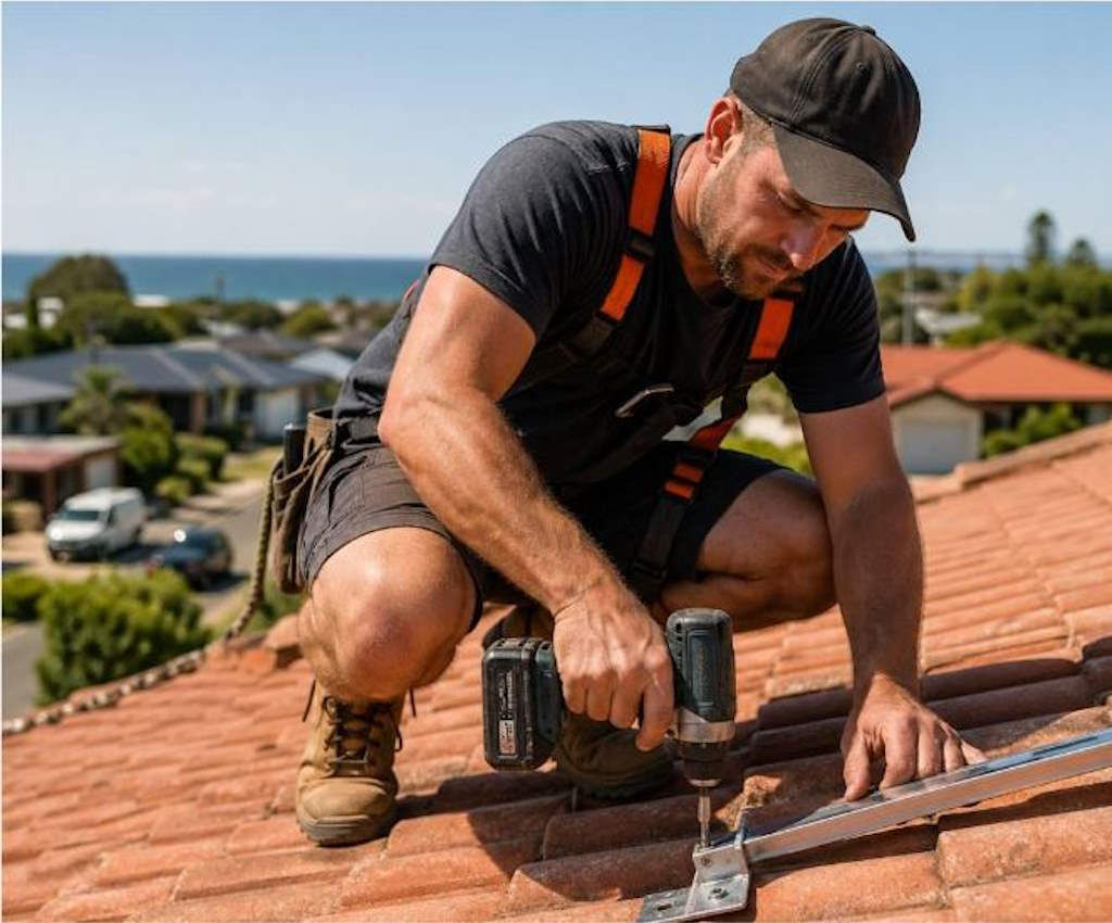 Tradie Fixing Roof